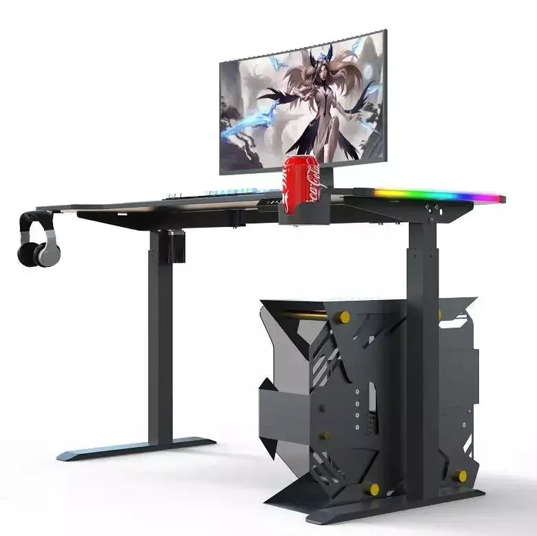 Büro-Gaming-Schreibtisch, Holz, Arbeitszimmer, verstellbar, modern, tragbar, Computer, günstige Computertische