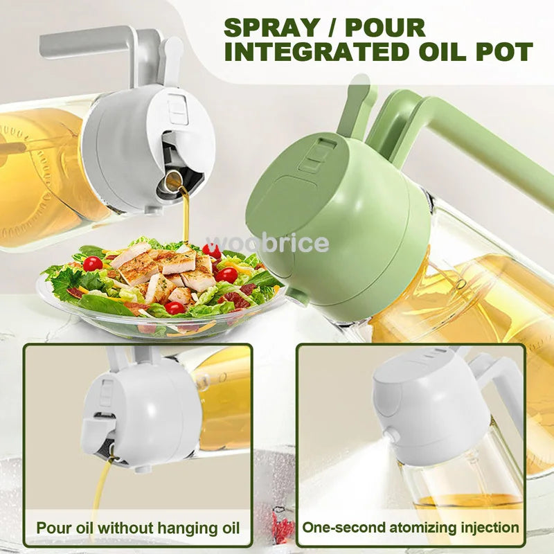 2-in-1-Küchenspray-Ölspender, Ölsprüher, Polierer oder nur Spray für Luftfritteuse, Salat, Grillen, Braten, Kochen, Küchenzubehör