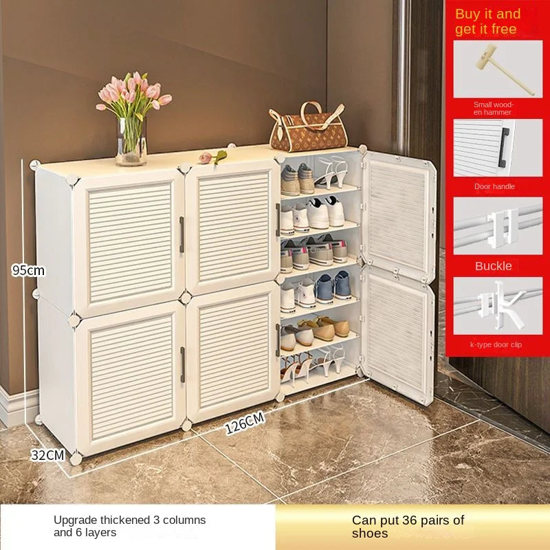 Schlafzimmer Wohnzimmer für die Montage Lager regal mehr schicht ige hoch leistungs fähige staub dichte Schrank Haushalt Schuh regal Flur faltbar