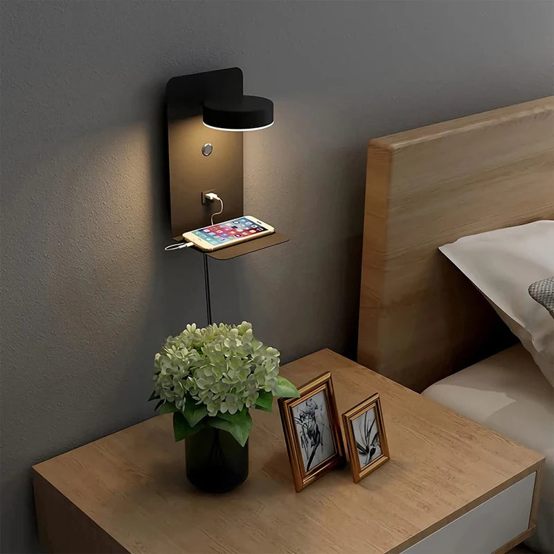 Schlafzimmer LED Wand leuchten mit USB-Ladung Wand leuchte Innen leuchte für Wohnzimmer Dekor Wand paneele mit Schalter Gang moderne Wand leuchte lampe wohnzimer zimmer deko wandleuchte wand paneele wanddeko spiegel