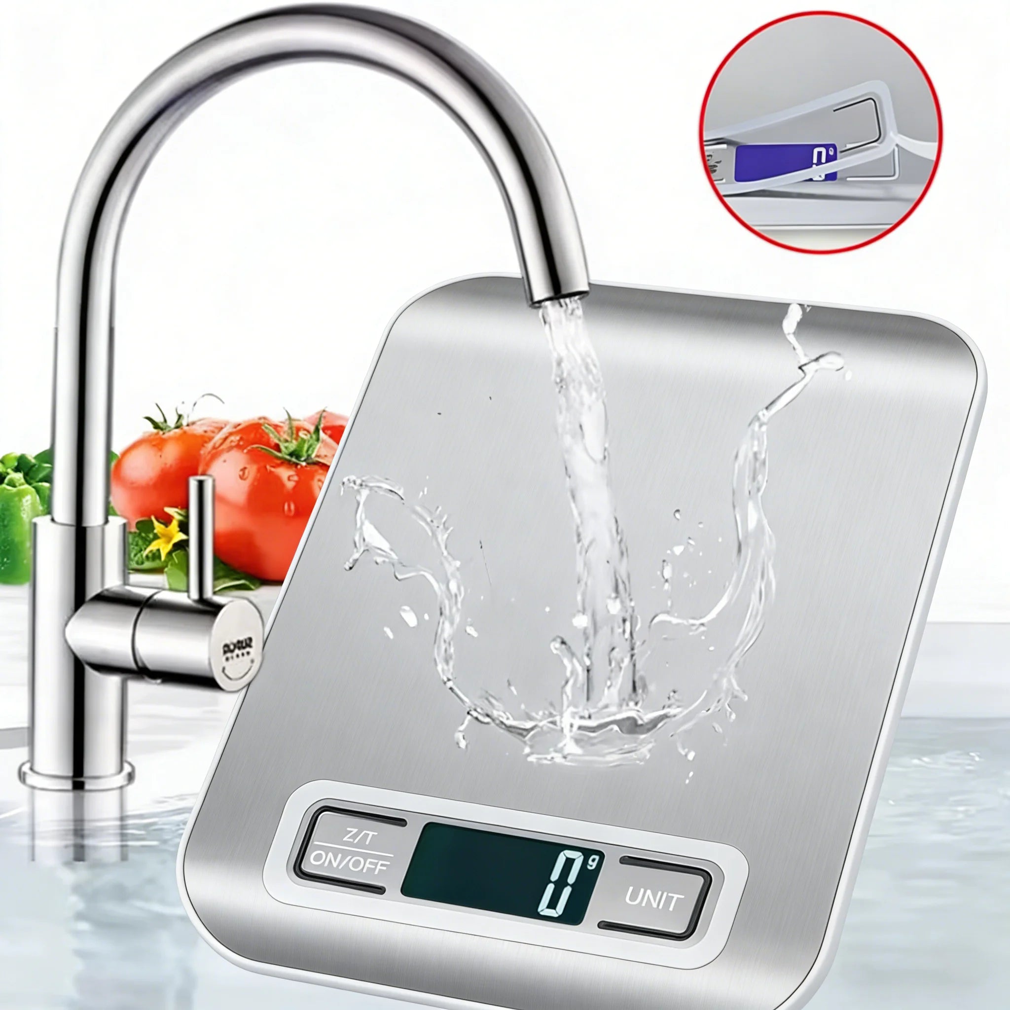 Digitale Küchen waage LED-Anzeige 5kg/1g Edelstahl platte elektronische Waage Heims chmuck Lebensmittel Snacks wiegen Backwerk zeuge