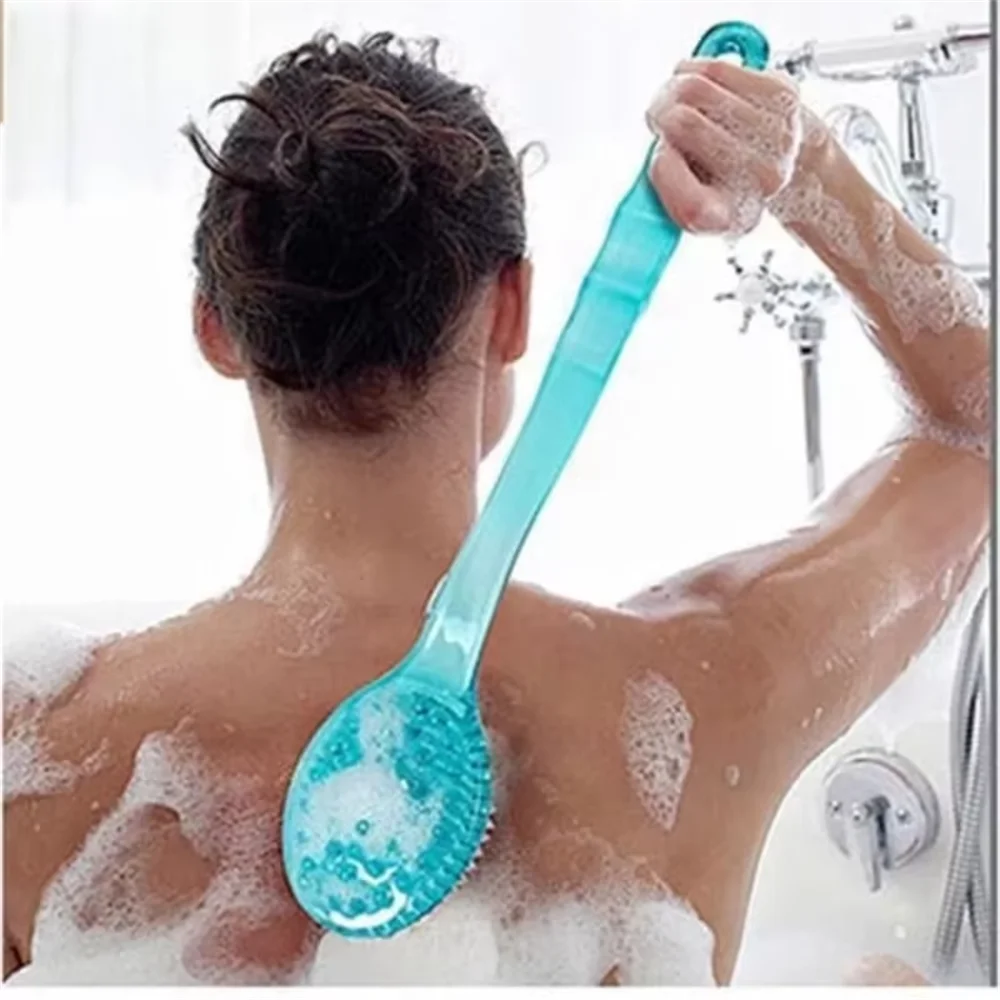 Badebürste mit Griff, Körper-Duschschwamm, Peeling-Bürste, Hautmassagegerät, Exfoliationsbürste für das Badezimmer
