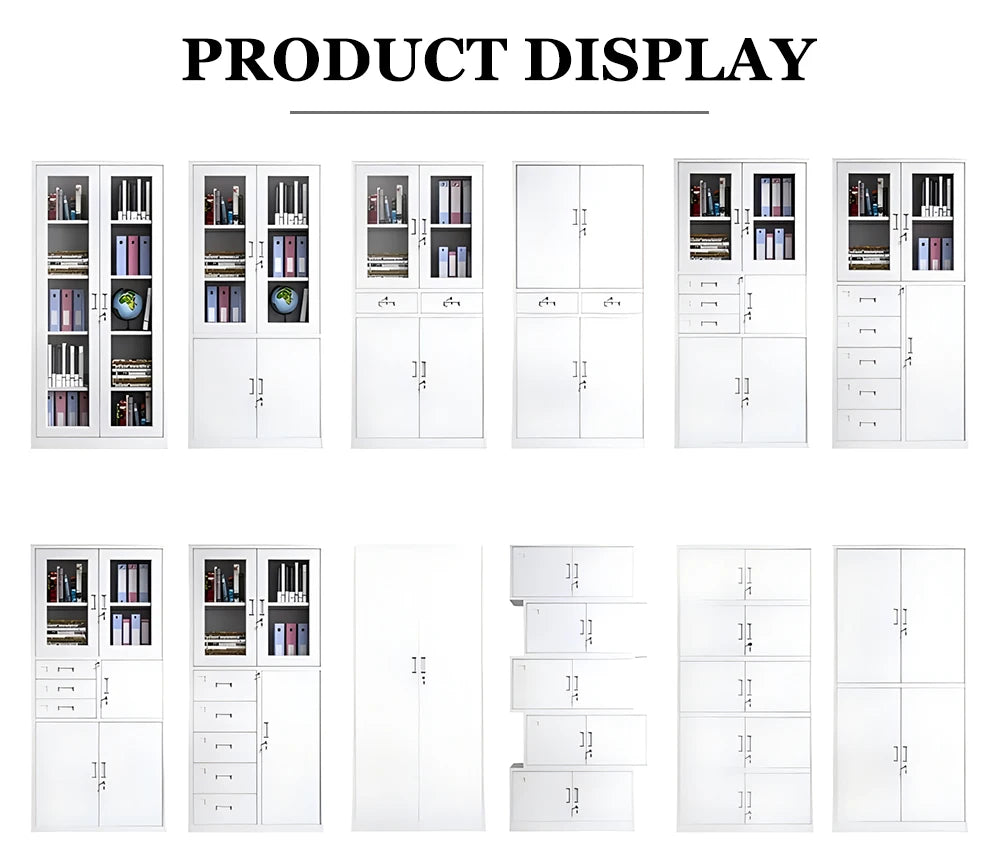 Office Furniture 2 Swing Door White Low Cabinet Office Filing Storage Cabinets