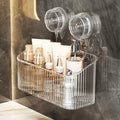 Dusche Saugnapf Regal Korb Punch-freies Lagerung Halter Installation Badezimmer Organizer Lagerung Rotierenden zu Saugen Entfernen