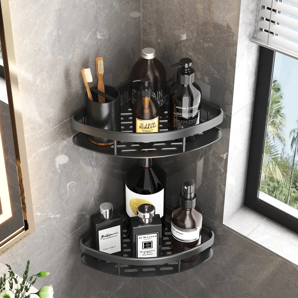 Badezimmer regal keine Bohr regale Wand halterung Eck regal Dusch halter für WC Shampoo Organizer Bad zubehör