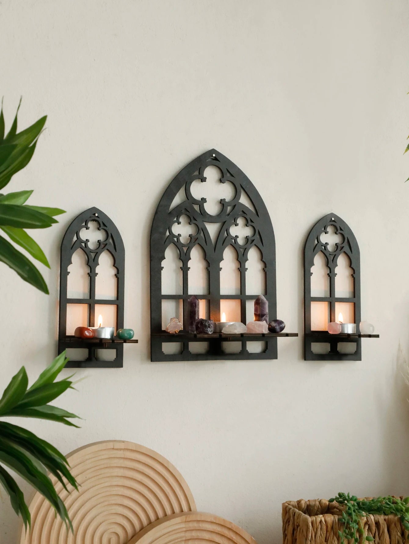 Gotische hölzerne hohle Wand dekoration Wand dekoration für Vintage Kathedrale Bogen rahmen Goth Raum dekor rustikale gruselige dekorative Geschenk