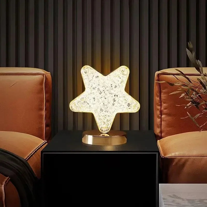 Schlafzimmer Kristall Touch Dimmen Nachtlicht Mädchen Zimmer Home Decor Ästhetik USB Nacht LED Umgebungs Tisch 3d Mond Lampe