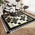 Moderne Wohnzimmer Teppich Home Decor Mode Luxus Trommel Abstrakte Musik Symbol Schwarz Weiß Plaid Große Bereich Schlafzimmer Dekor Teppiche