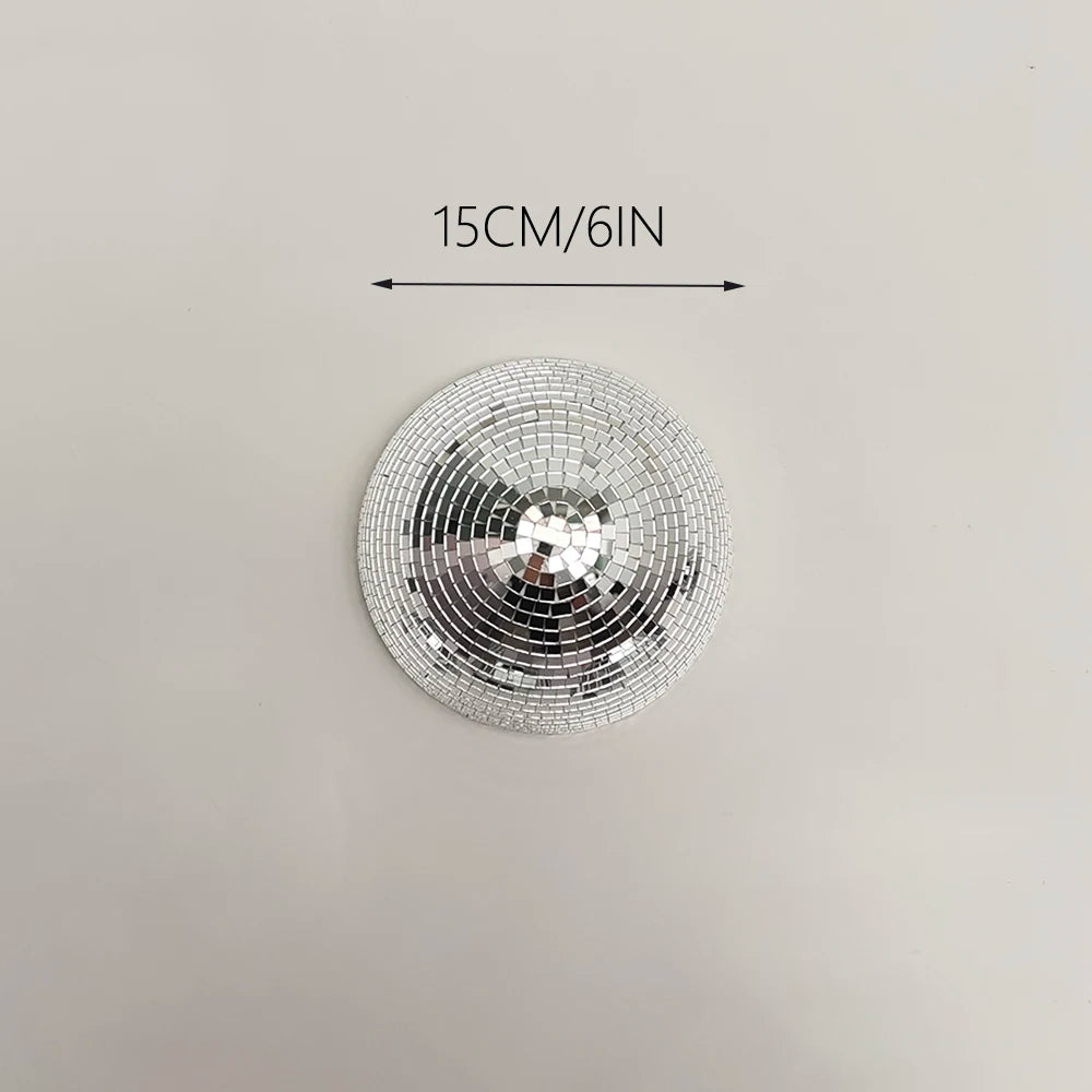 Wand-Disco-Kugel, verspiegelte Designs, metallische Heimdekoration, Spiegelkugel, Dekoration für Hochzeit, Disco-Kugel, Halbkreis, Heim-Wandkunst