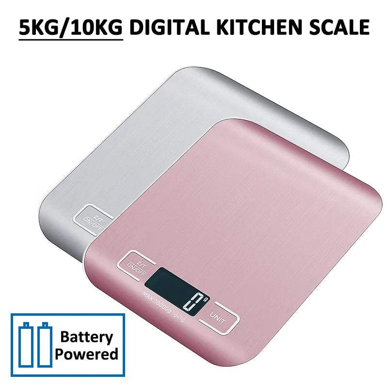 5kg/10kg Digital Kitchen Scales LCD Display Stainless Steel Electronic Scales Home Jewelry Food Snacks Weighing Baking Tools