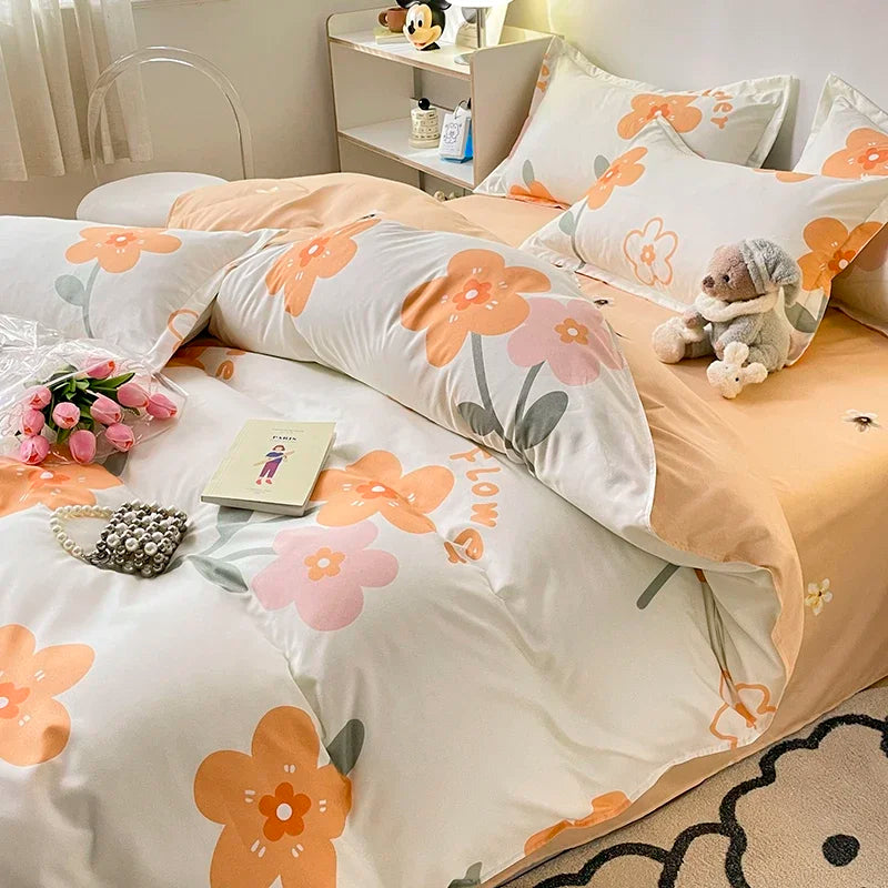 Bettwäsche-Set für Mädchen, Jungen, Schlafzimmer, KINDER, moderne Tröster, Bettbezug, flaches Laken, Kissenbezug, Heimtextilien, weiches Bettwäsche