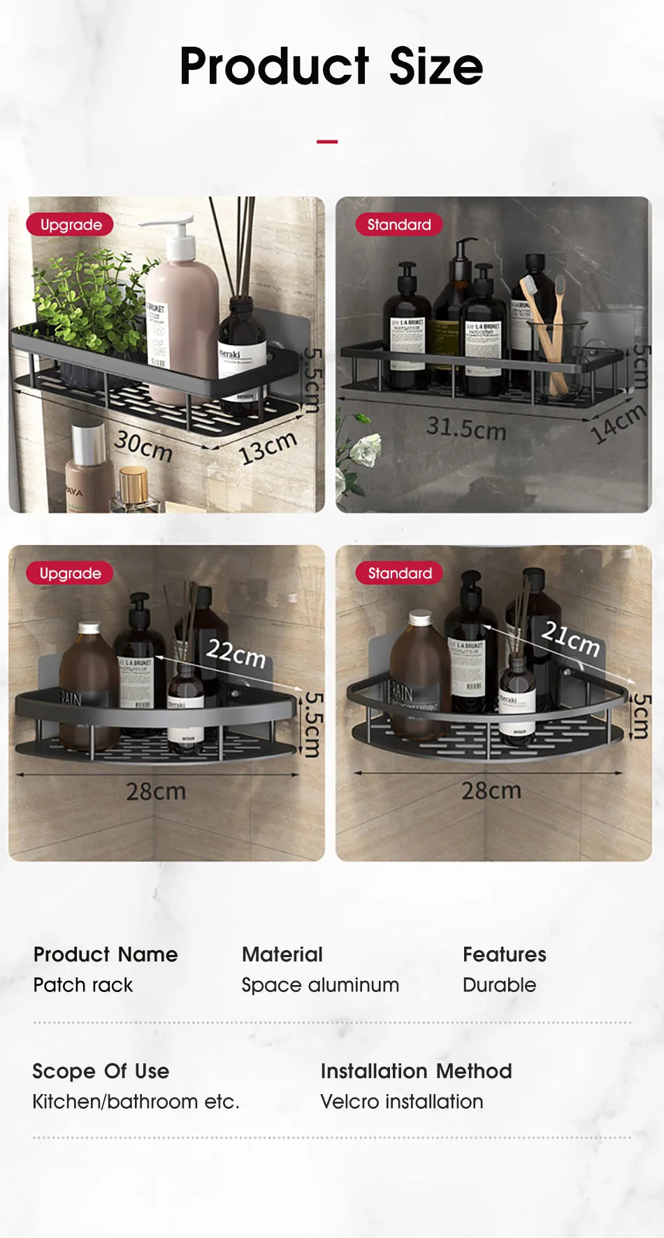 Badezimmer regal keine Bohr regale Wand halterung Eck regal Dusch halter für WC Shampoo Organizer Bad zubehör