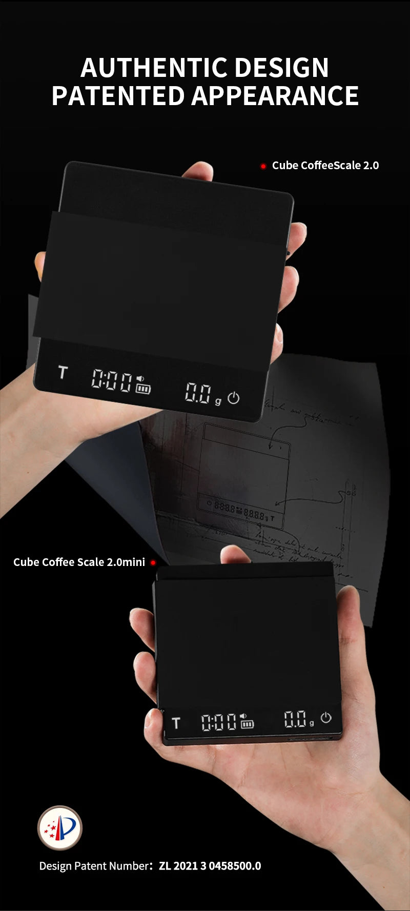 MHW-3BOMBER Digitale Küchenkaffeewaage, hochpräzise, zyklische, wiederaufladbare Espresso-elektronische Waage, Heim-Barista-Zubehör