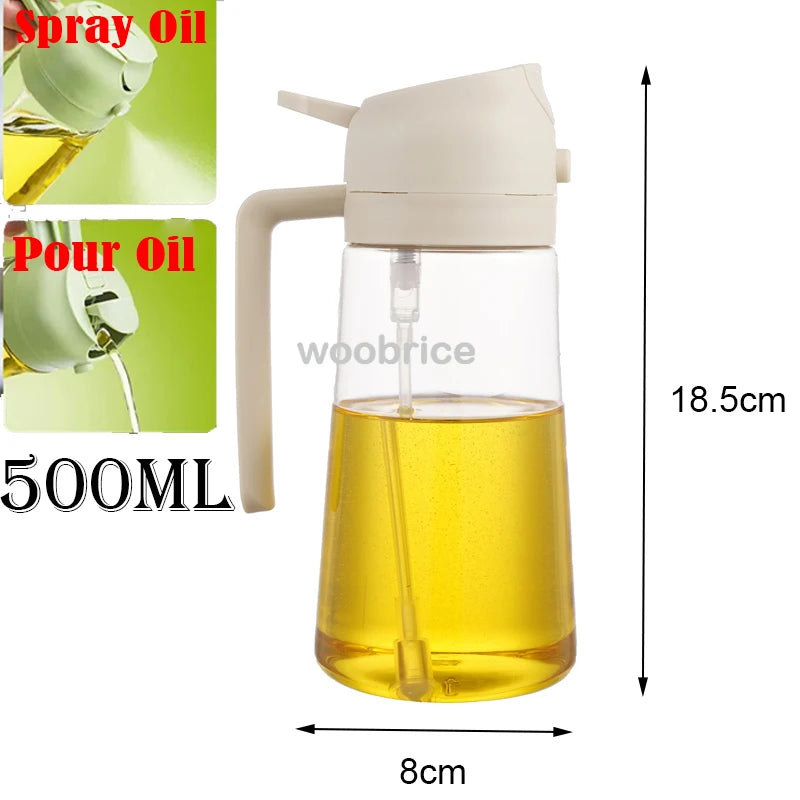 2-in-1-Küchenspray-Ölspender, Ölsprüher, Polierer oder nur Spray für Luftfritteuse, Salat, Grillen, Braten, Kochen, Küchenzubehör