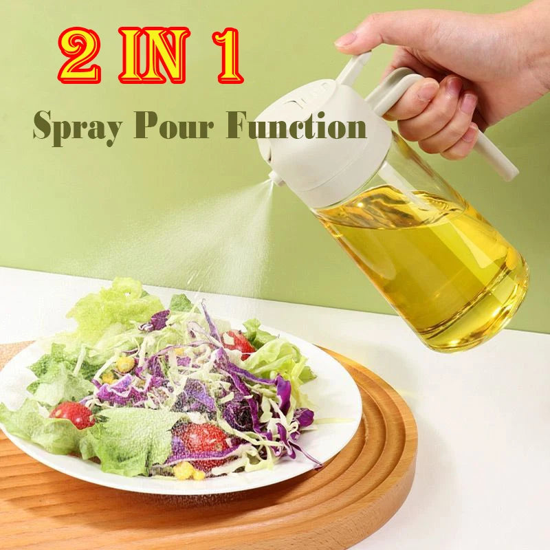 2-in-1-Küchenspray-Ölspender, Ölsprüher, Polierer oder nur Spray für Luftfritteuse, Salat, Grillen, Braten, Kochen, Küchenzubehör