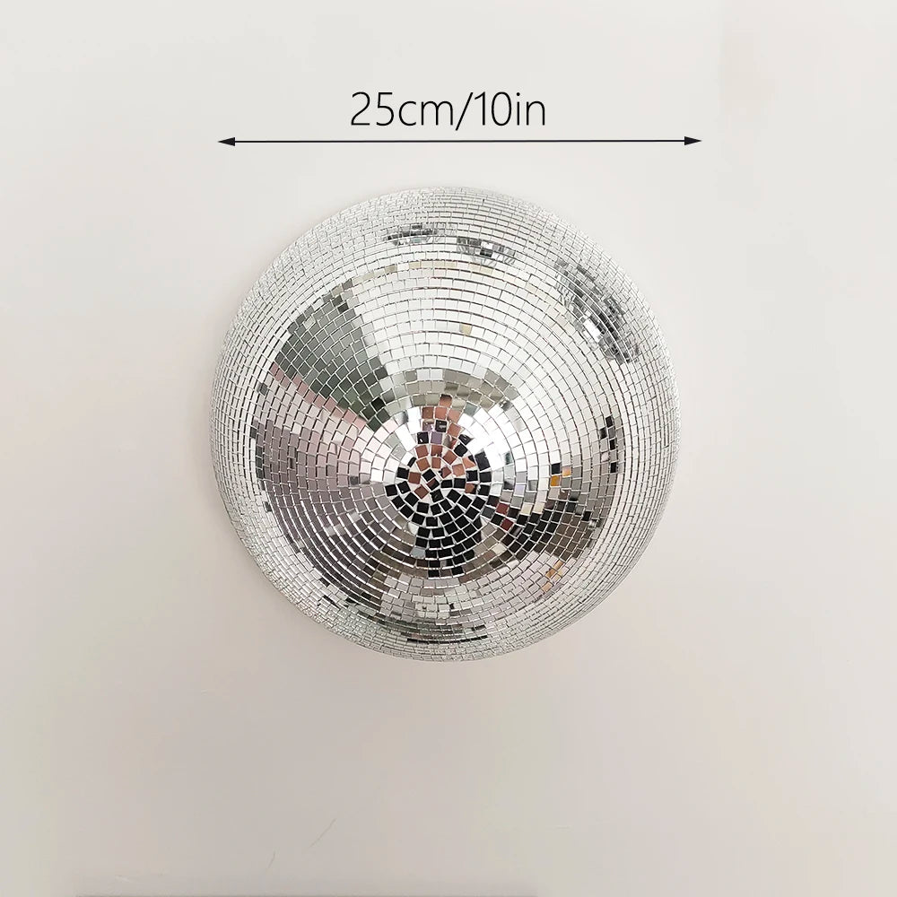 Wand-Disco-Kugel, verspiegelte Designs, metallische Heimdekoration, Spiegelkugel, Dekoration für Hochzeit, Disco-Kugel, Halbkreis, Heim-Wandkunst