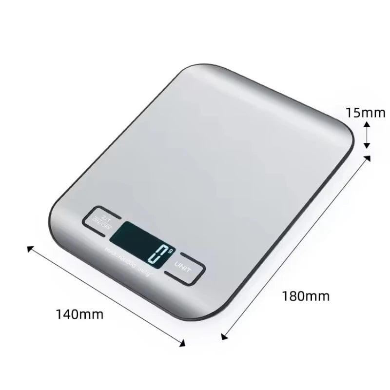 Digitale Küchenwaage, LED-Anzeige, 5 kg/1 g, Edelstahlplatte, elektronische Waage, für Zuhause, Schmuck, Lebensmittel, Snacks, Wiegen, Backwerkzeuge