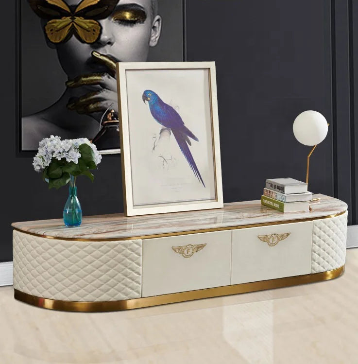Modernes, schlichtes Wohnzimmermöbel-Set aus MDF, gepolstert mit TV-Schränken aus PU-Leder, Designs für Möbel