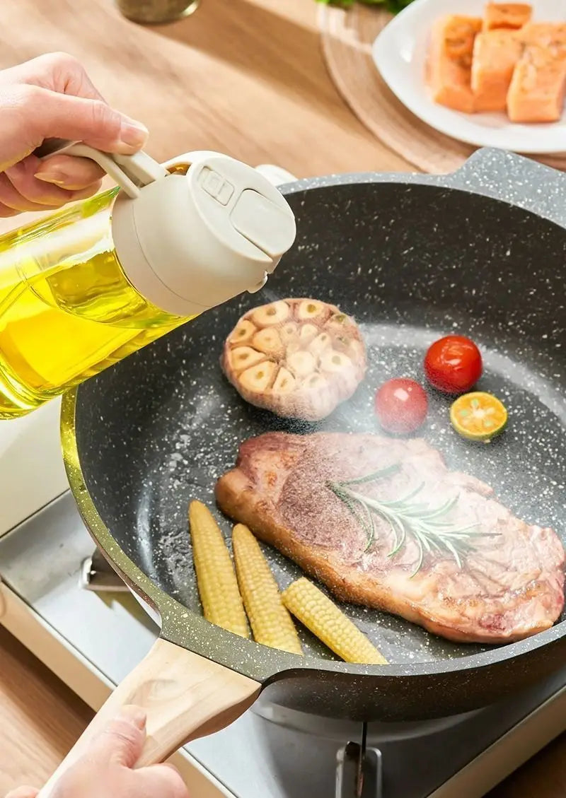 2-in-1-Küchenspray-Ölspender, Ölsprüher, Polierer oder nur Spray für Luftfritteuse, Salat, Grillen, Braten, Kochen, Küchenzubehör