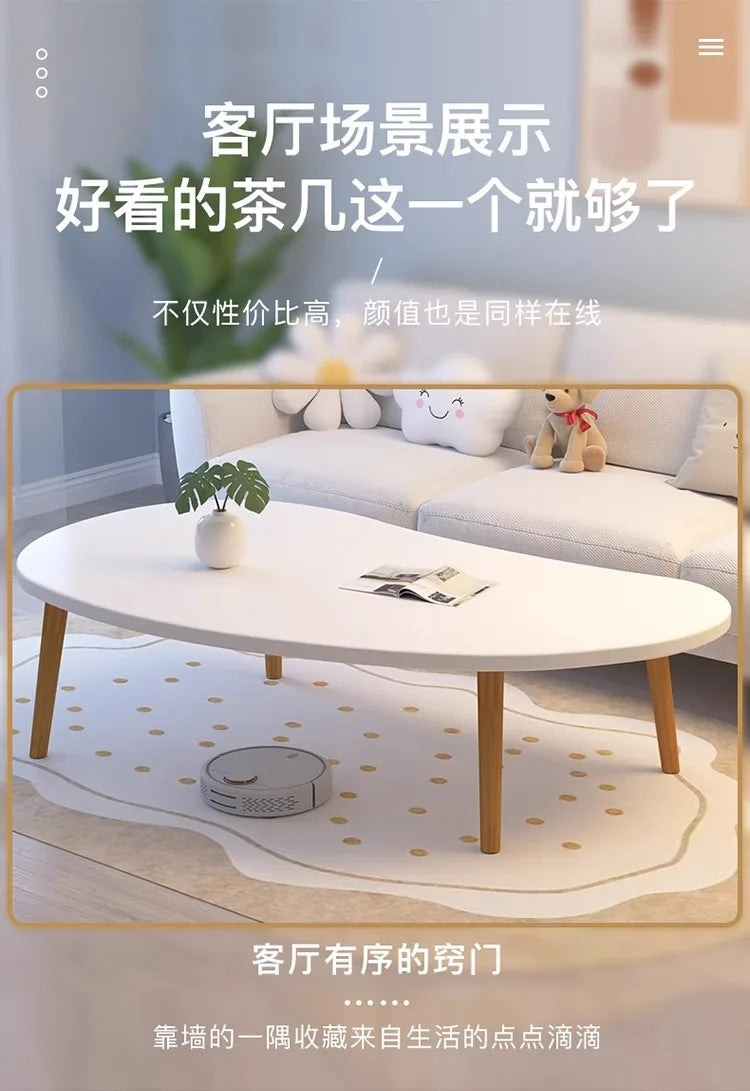 Couchtisch für Mietwohnungen Kleiner Tisch Wohnzimmer Zuhause Moderner Einfacher Cremefarbener Stil Schlafzimmer