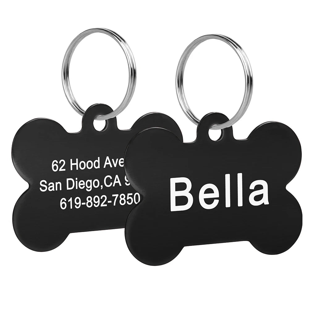 Knochenförmiges Haustier-ID-Tag, personalisierte Namensschilder für Hunde und Katzen, Anti-Verlust, kostenlose Gravur, Halsband, Anhänger, Knochen für kleine, mittelgroße und große Haustiere