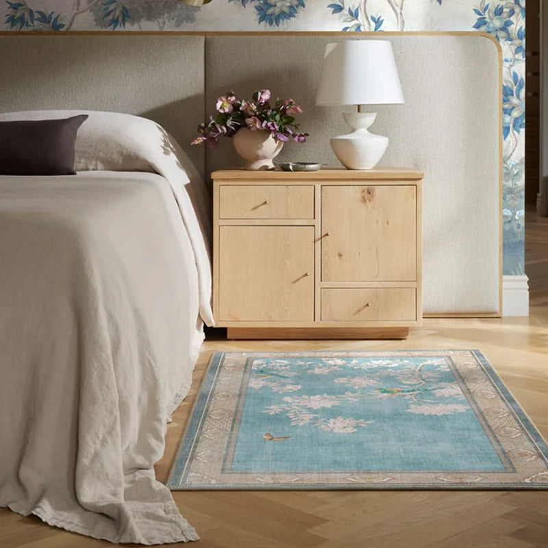 Wohnzimmer Schlafzimmer Teppich Retro Europäischen und Amerikanischen Stil Blau Floral Multi-farbe Boden Matte Luxus Hause Dekoration Bereich Teppiche