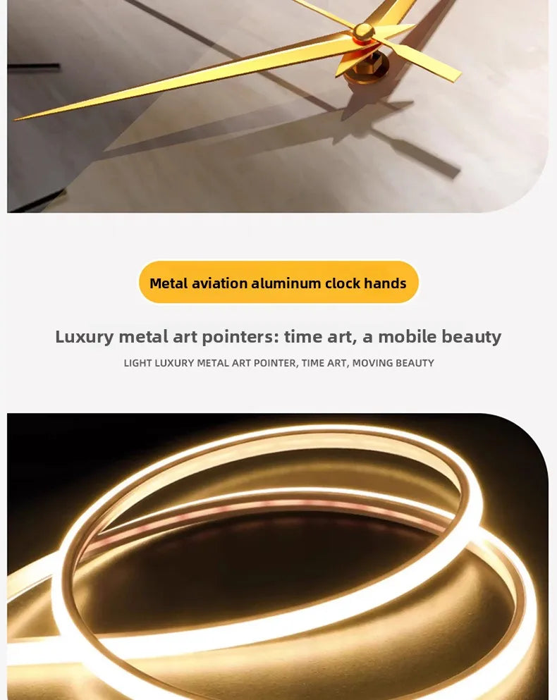 Moderne Design-Wohnzimmer-Digitalwanduhr LED-Restaurant-Uhr Geräuschlose Uhr Große Abstrakte Flur-Wandlampe Wanddekoration