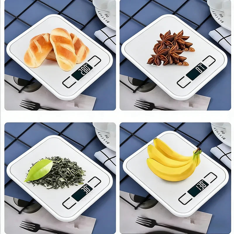 Digitale Küchen waage LED-Anzeige 5kg/1g Edelstahl platte elektronische Waage Heims chmuck Lebensmittel Snacks wiegen Backwerk zeuge