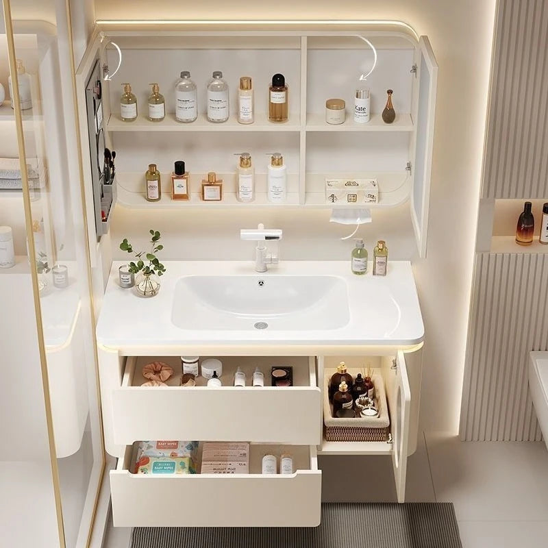 Spiegel Schwimmender Badezimmerschrank Waschbecken Schublade Regale Eitelkeit Badezimmerschrank Moderne Aufbewahrung Armoire De Rangement Zubehör