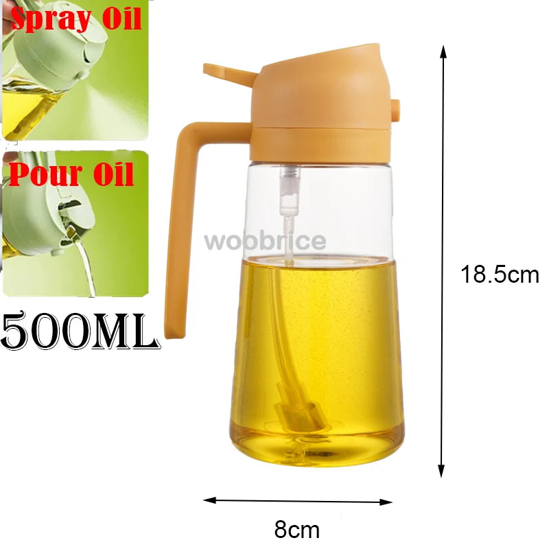 2-in-1-Küchenspray-Ölspender, Ölsprüher, Polierer oder nur Spray für Luftfritteuse, Salat, Grillen, Braten, Kochen, Küchenzubehör