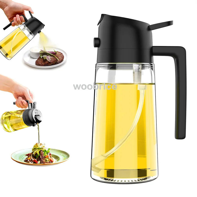 2-in-1-Küchenspray-Ölspender, Ölsprüher, Polierer oder nur Spray für Luftfritteuse, Salat, Grillen, Braten, Kochen, Küchenzubehör